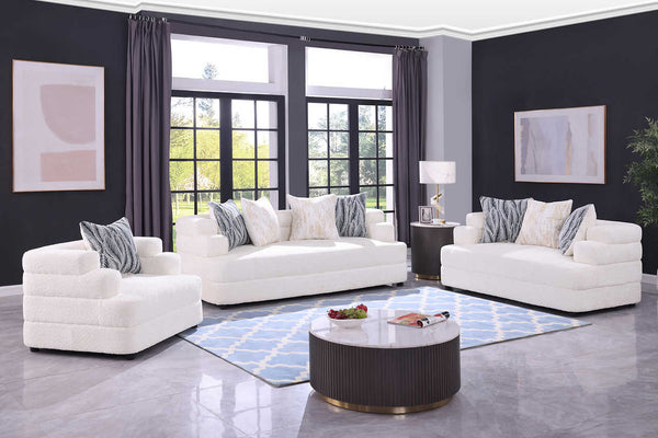 Stepso Cream Boucle Living Room Set