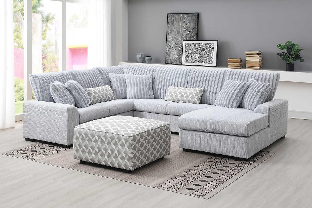 Brady Grey Fabric Sectional
