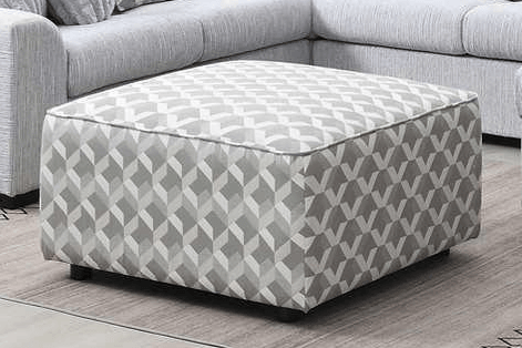 Brady Grey Fabric Ottoman