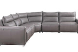 Sierra Gray Leather Reclining Sectional