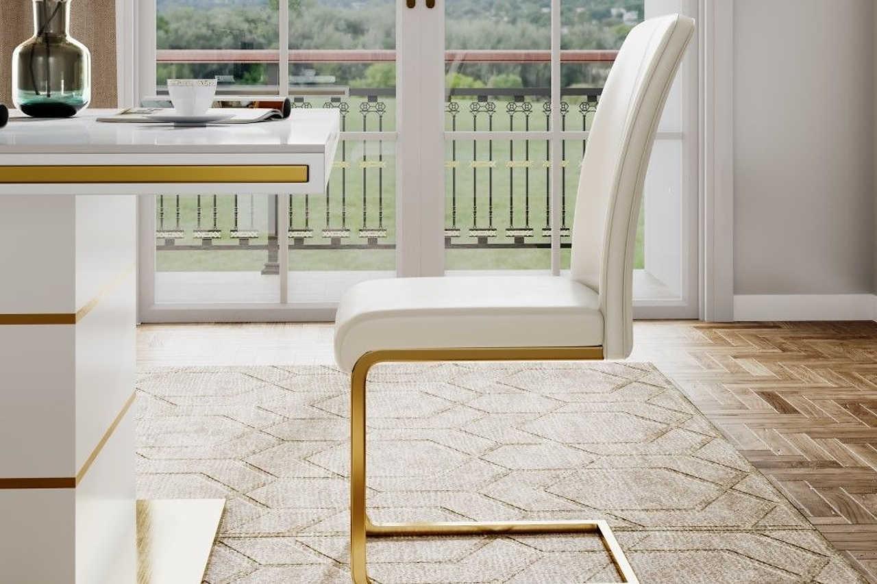Uno Beige Gold Luxury Side Chairs