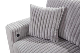 Raha Gray Soft Fabric Storage Sectional with Pull Out Bed