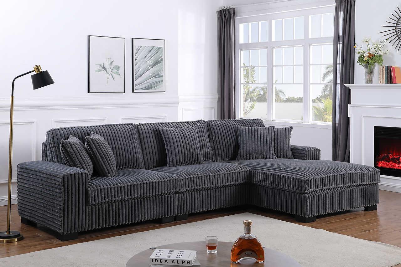 Comfy II Grey 3-Piece Sectional