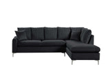 Elina Black Velvet Sectional