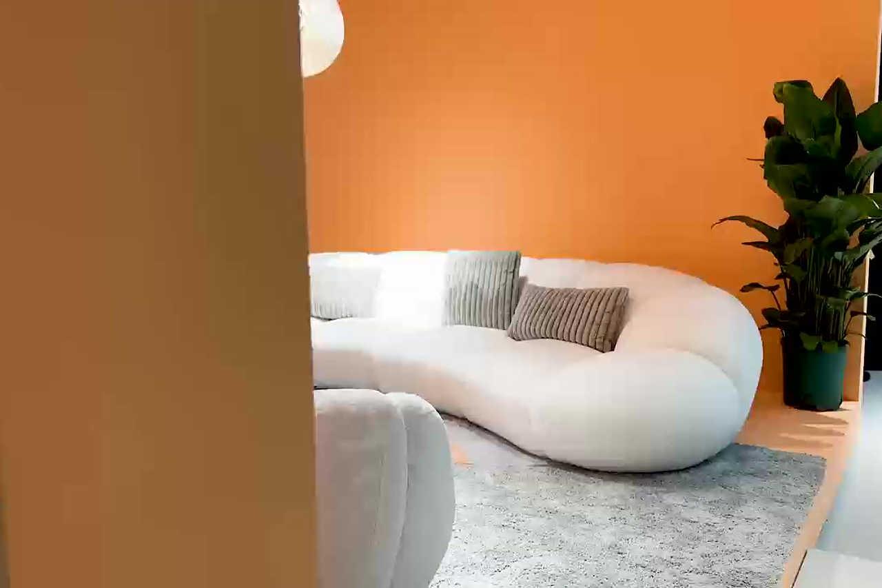 Big Cloud White Soft Fur Fabric Oversize Sectional