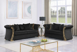 Curamo Black Velvet Living Room Set