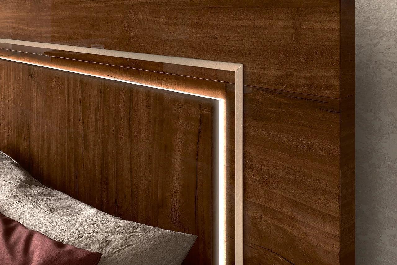 Eva Dark Cherry LED Italian Bedroom Set