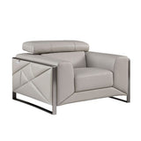 Giorgio Light Gray Leather Sofa