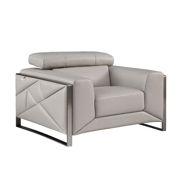 Giorgio Light Gray Leather Sofa