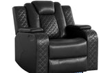 Eclipse Black Air Leather 3-Piece Power Reclining Set