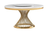 Unico White Gold Dining Table