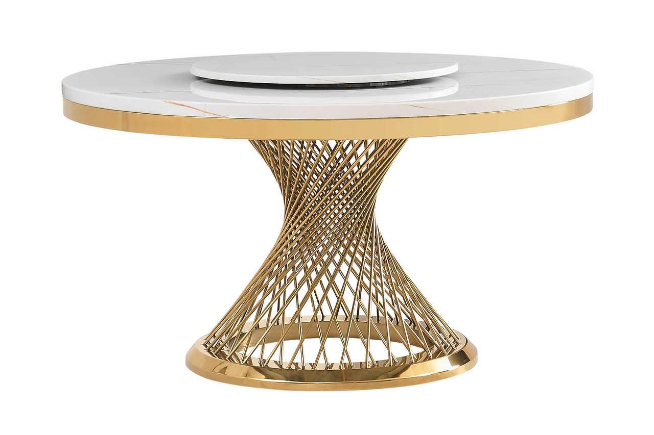 Unico White Gold Dining Table