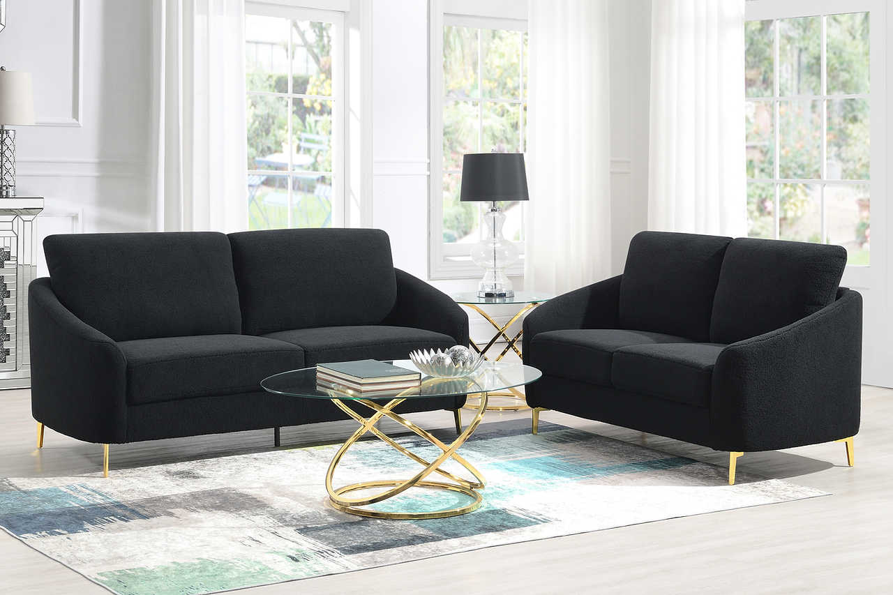 Lila Black Living Room Set