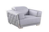 Hexor Light Blue Leather Living Room Set