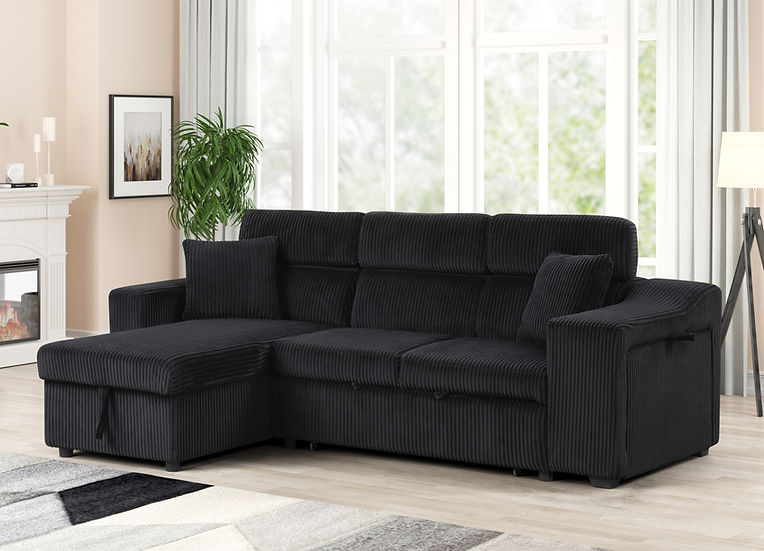 Bonaterra II Black Storage Sectional