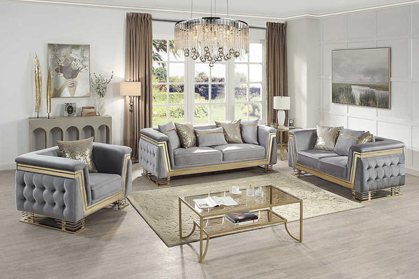 Ashton Grey Gold Upholstered Living Room Set