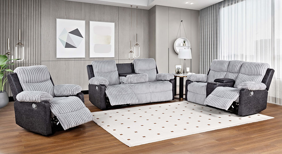 Lexy Gray Microfiber Reclining Set