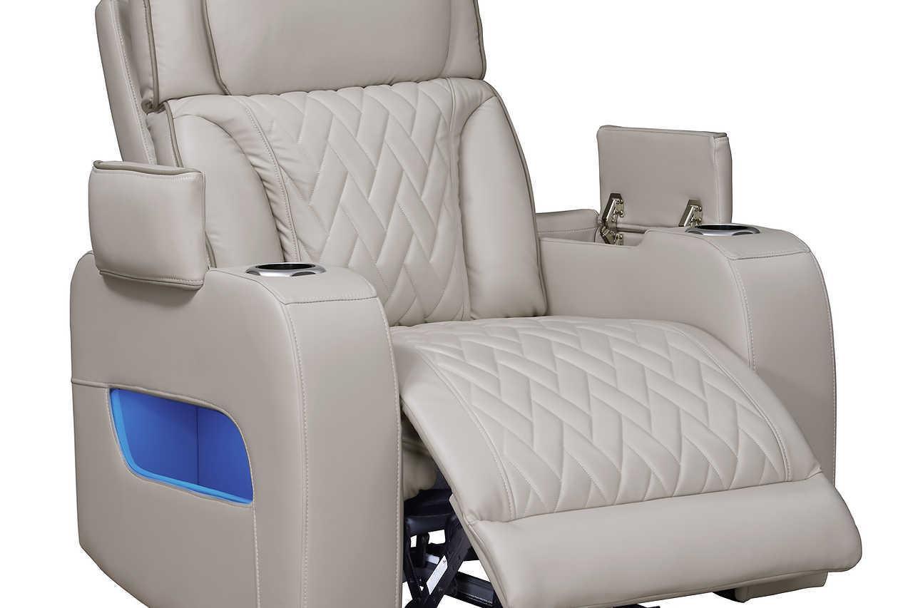 Skyline Beige Leather Power Recliner