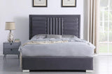 Anita Gray Upholstered Platform Queen Bed
