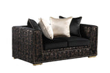 Konya Black Gold Velvet Living Room Set