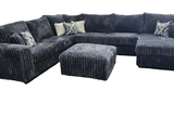 Texan Gray Corduroy Ottoman