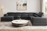 Pella Dark Gray Leather LAF Sectional