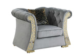 Curamo Grey Velvet Living Room Set