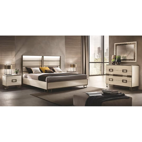 Poesia High Gloss Italian Bedroom Set with LED Bed from Ella Furniture