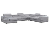 Pella Light Gray Leather LAF Sectional
