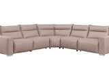 Sierra Beige Leather Reclining Sectional