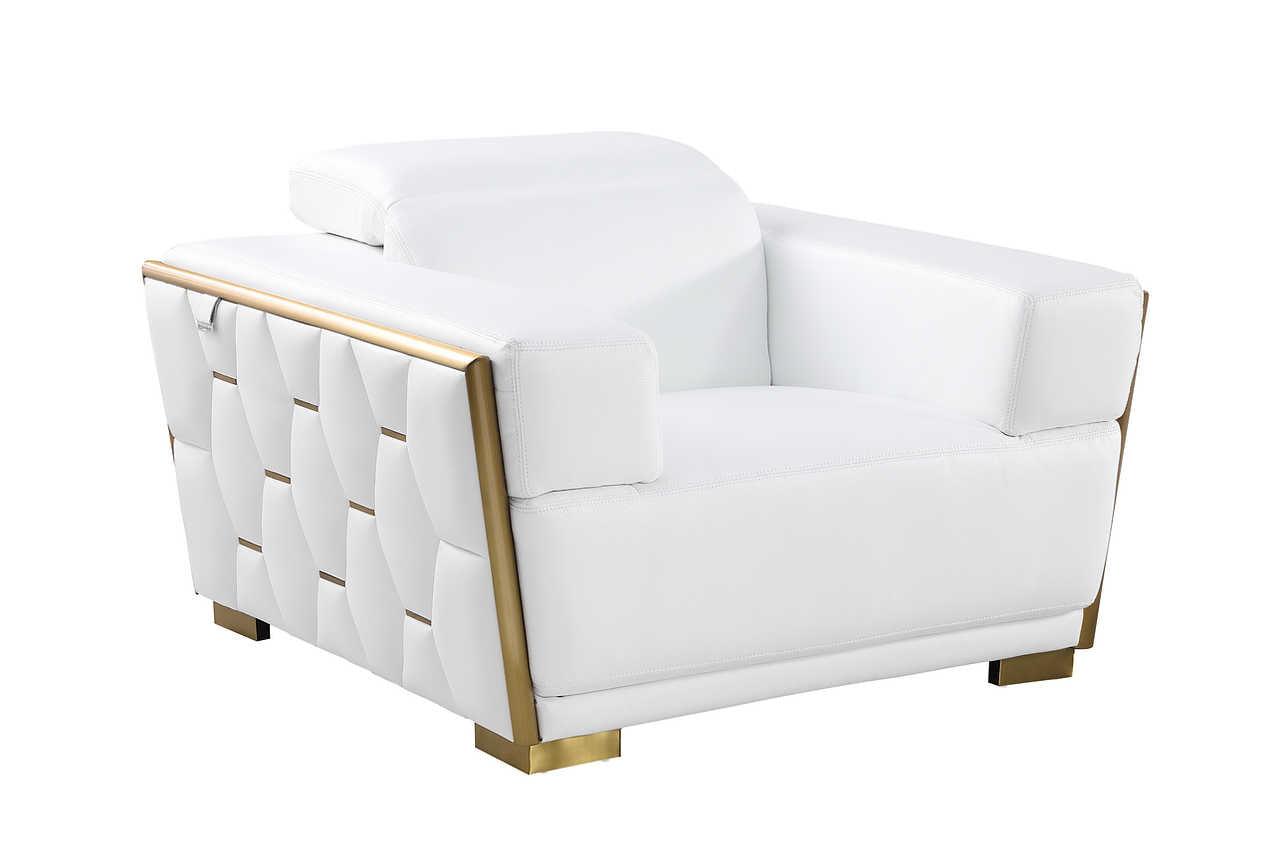 Hexor White Leather Living Room Set