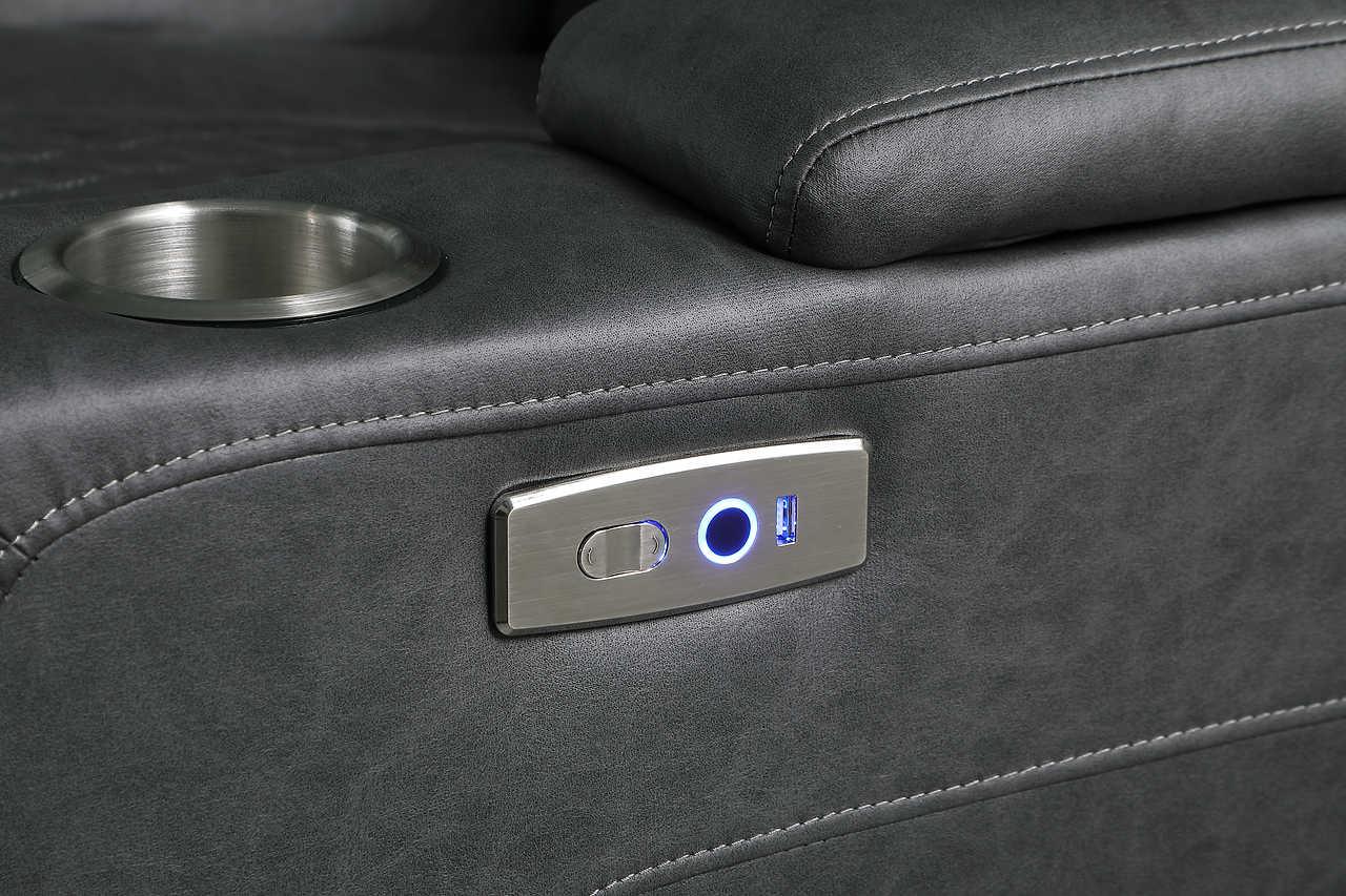 Ash Grey Microfiber 2-Piece Power Reclining Set