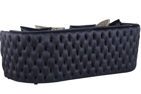 Roka Black Modern Tufted Reclining Sofa & Loveseat - Ella Furniture
