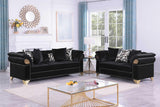 Emma Black Velvet Living Room Set