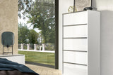 Luna White Contemporary Transitional High Gloss Lacquer Solid Wood Extra Nightstand - Ella Furniture