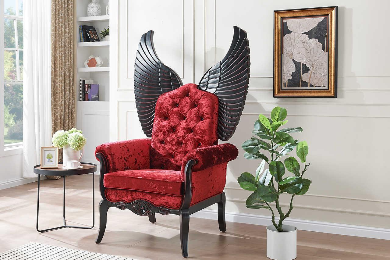 Lucifur Red 64" Tall Accent Chair