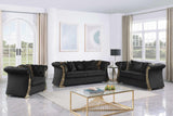 Curamo Black Velvet Living Room Set
