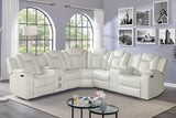 Eclipse Sand Leather 3-Piece Power Reclining Sectional