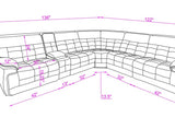 Starlight Sand Reclining Sectional w Power Adj Headrest