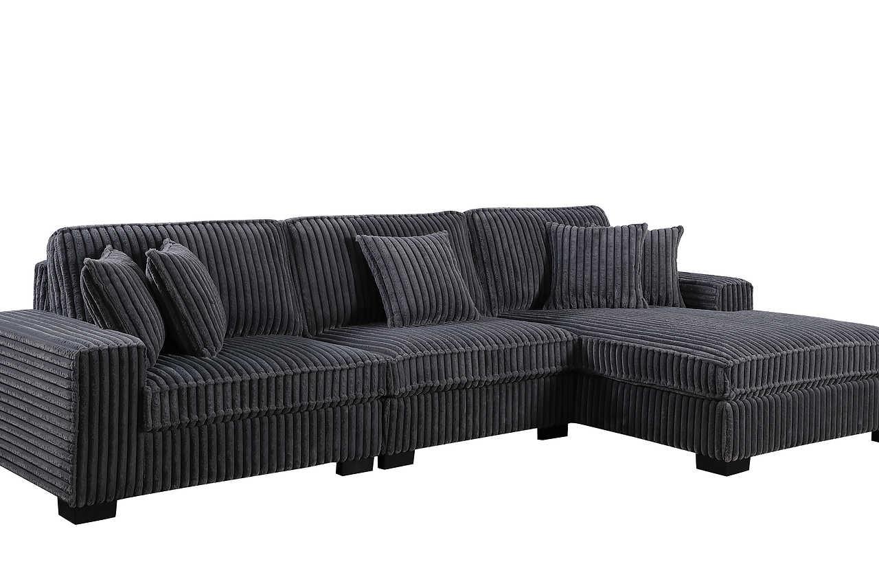 Comfy II Grey 3-Piece Sectional