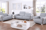 Hexor Light Blue Leather Living Room Set