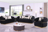 Carmela Black Velvet Living Room Set