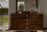 Eva Brown Modern Contemporary Solid Wood And Veneers 2-Drawers Nightstand - Ella Furniture