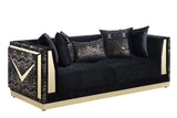 Monaco Black Velvet Living Room Set