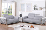 Hexor Light Blue Leather Living Room Set