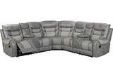 Phoenix II Grey Upholstered Reclining Sectional