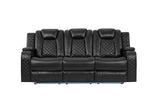 Eclipse Black Air Leather 3-Piece Power Reclining Set