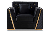 Hilena Black Velvet Living Room Set