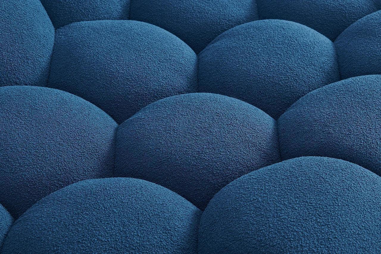 Bubbles Blue Boucle Living Room Set