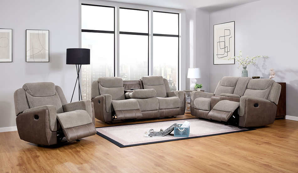 Nisa Brown Chenille Reclining Set